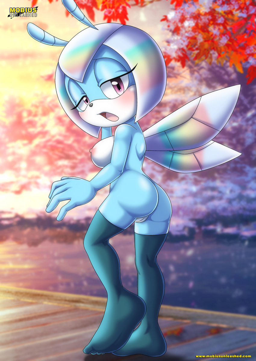 Bbmbbf Mobius Unleashed Palcomix Jewel The Beetle Highres Girl Arthropod Girl Ass Blue