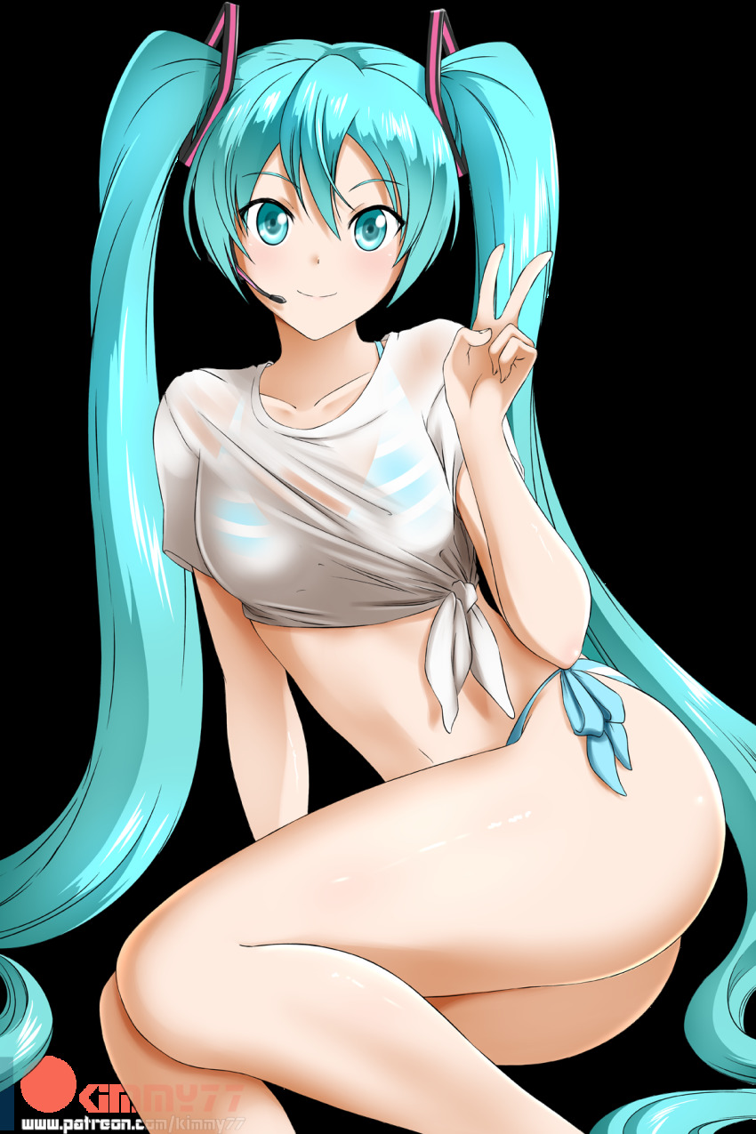 Kimmy Hatsune Miku Vocaloid Highres Girl Bikini Blue Bikini