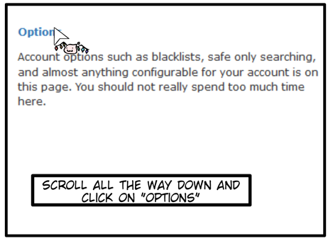 account options, display all content checkbox, save settings. job done.