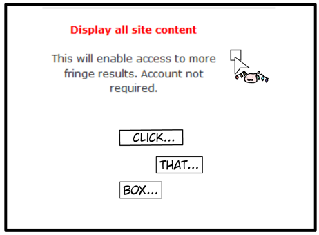 account options, display all content checkbox, save settings. job done.