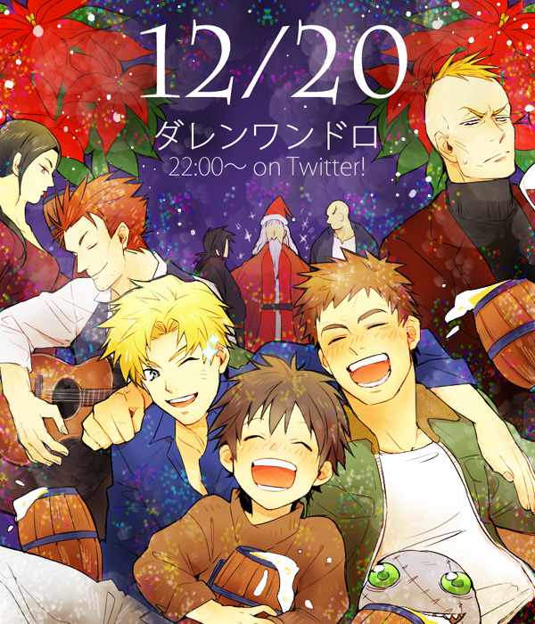 1girl 6+boys alcohol arra_sails arrow_(the_saga_of_darren_shan) beer beer_mug black_hair blonde_hair cup darren_shan drunk dual_persona closed_eyes facial_hair gavner_purl guitar harkat_mulds holding holding_cup instrument kurda_smahlt larten_crepsley mika_ver_leth mug multiple_boys old old_man orange_hair paris_skyle scar scar_on_face short_hair smile stitched_face stitches the_saga_of_darren_shan vanez_blane yamado