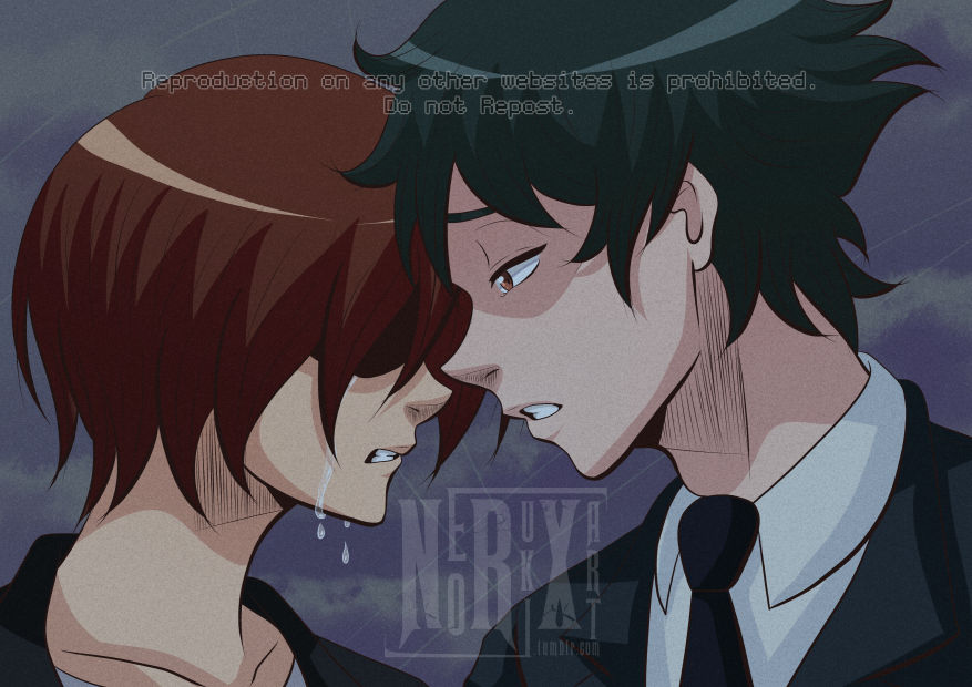 1boy 1girl crying digimon himekawa_maki looking_at_another necktie nishijima_daigo