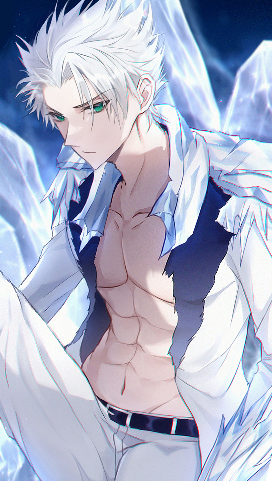 bleach green_eyes highres hitsugaya male_focus open_clothes short_hair tagme toushirou
