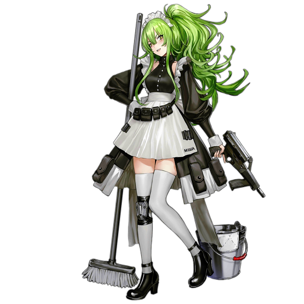 1girl :d apron black_footwear blush breasts bucket calico_light_weapons_systems calico_m950 calico_m950a cheek_pistol clothes_writing clothing_cutout collarbone detached_sleeves double-stack_magazine frills full_body girls&#039;_frontline green_hair grey_thighhighs gun hair_between_eyes hand_on_own_hip handgun head_tilt helical_magazine high-capacity_magazine high_heels holding holding_gun holding_weapon infukun knee_pads long_hair looking_at_viewer m950a_(girls&#039;_frontline) m950a_(home_ec_training)_(girls&#039;_frontline) machine_pistol maid medium_breasts mop official_alternate_costume official_art open_mouth pistol pouch puffy_sleeves shoulder_cutout sidelocks single_knee_pad skirt smile solo standing standing_on_one_leg stubby_grip submachine_gun thighhighs transparent_background trigger_discipline twintails vertical_forward_grip wavy_hair weapon yellow_eyes