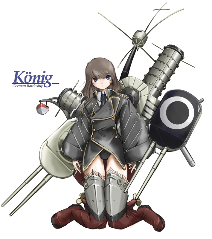 1girl female_focus imperial_german_navy knees_together_feet_apart koenig mecha_musume military nano_(nanosize) original personification ship solo thighhighs watercraft world_war_i