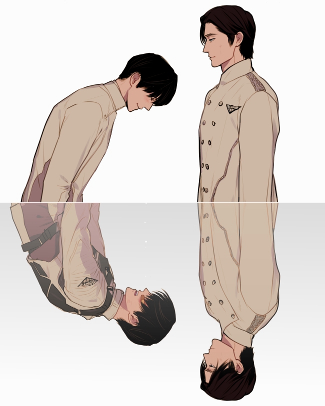 2boys adk-em armor bandai bandai_namco bandaid bandaid_on_face bowing bulletproof_vest commentary_request death fenix_uniform ishimori_prod kadota_hiromi kamen_rider kamen_rider_revice male_focus military military_uniform mourning multiple_boys pointy_nose reflection sad short_hair spoilers timeskip toei_company tokusatsu tv_asahi wakabayashi_yujirou white_background zo_ochi2
