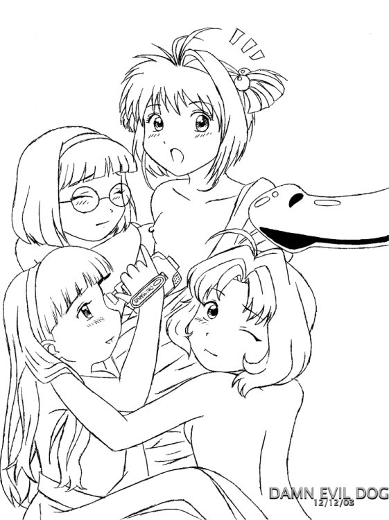 4girls cardcaptor_sakura daidouji_tomoyo glasses kinomoto_sakura multiple_girls nude penis sasaki_rika video_camera yanagisawa_naoko