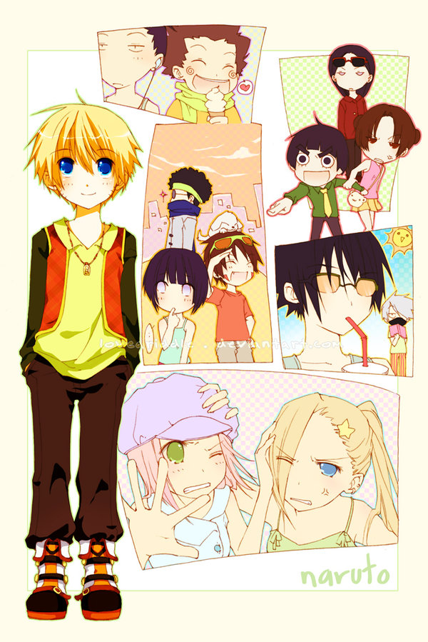 4girls 6+boys aburame_shino akamaru_(naruto) akimichi_chouji alternate_costume cheek_swirl facial_mark hair_over_one_eye haruno_sakura hatake_kakashi hyuuga_hinata hyuuga_neji inuzuka_kiba loveariddle multiple_boys multiple_girls nara_shikamaru naruto naruto_(series) rock_lee tenten_(naruto) uchiha_sasuke uzumaki_naruto whisker_markings yamanaka_ino