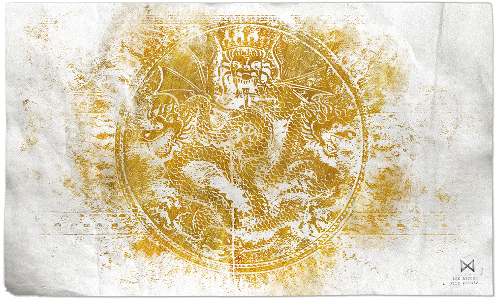 alien conjoined conspiracy dragon giant giant_monster glyph godzilla:_king_of_the_monsters godzilla_(series) hieroglyphics hydra kaiju king_ghidorah legendary_pictures monarch_(monsterverse) monster monsterverse multiple_heads mural no_humans official_art promotional_art sketch sumerian toho tongue tongue_out viral_marketing wings wyvern