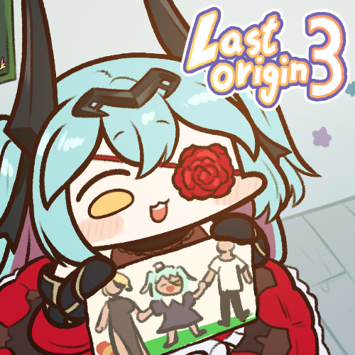1girl amy_razor anniversary aqua_hair child&#039;s_drawing commander_(last_origin) cosplay cyclops_princess_(last_origin) cyclops_princess_(last_origin)_(cosplay) dress fake_horns flower_eyepatch gloves hair_ornament hat horns jazz_jack last_origin lowres lrl_(last_origin) official_alternate_costume sailor_dress sailor_hat signature solo_focus two_side_up yellow_eyes