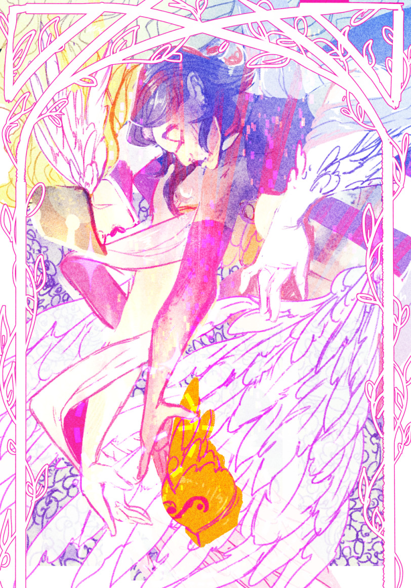 angel angel_girl angewomon digimental digimental_of_fate digimon digimon_(creature) head_wings long_hair mask wings