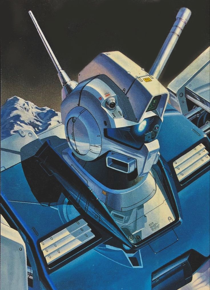 assault_visor box_art commentary_request gm_cold_districts_type gundam gundam_0080 ishibashi_ken&#039;ichi machinery mecha mecha_focus mobile_suit mountain no_humans official_art radio_antenna reflection robot scan science_fiction solo_focus third-party_source zaku_ii