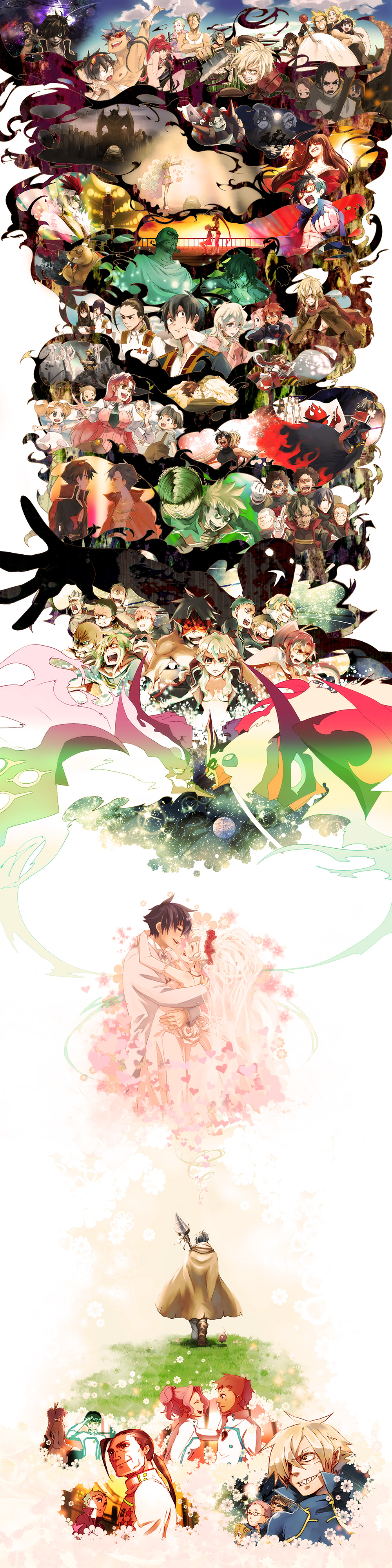 00s 6+boys 6+girls absolutely_everyone absurdres adiane aged_down aged_up ailac_coega angry antispiral attenborough_cortitch barinbo boota_(ttgl) couple cybela_kuto cytomander darry_adai dayakka dress drill everyone extra gabal_docker garlock_simon gimmy_adai grand_zamboa guame guinble gun gurren-lagann hetero highres hug jogan kamina_(ttgl) kamina_shades kidd_coega kinon_bachika kittan_bachika kiyal_bachika kiyoh_bachika leeron_littner leite_jokin long_image lordgenome makken mecha multiple_boys multiple_girls nia_teppelin old old_man open_mouth robot rossiu_adai shotgun simon_(ttgl) smile spoilers sunglasses tall_image tengen_toppa_gurren-lagann_(mecha) tengen_toppa_gurren_lagann tetsukan thymilph umapan viral_(ttgl) weapon wedding wedding_dress yoko_littner zoushi_kanai