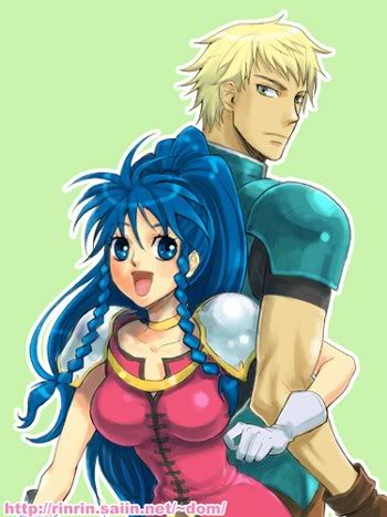 armor back-to-back blonde_hair blue_eyes blue_hair blush braid breasts brown_eyes cormag_(fire_emblem) couple fire_emblem fire_emblem:_the_sacred_stones gloves happy hug long_hair looking_back lowres muscular nintendo open_mouth pegasus_knight_uniform_(fire_emblem) ponytail princess short_hair smile tana_(fire_emblem) twin_braids wyvern_rider
