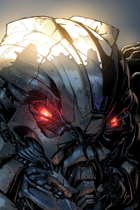 artist_collaboration comic_cover commentary cover_image decepticon english_commentary glowing glowing_eyes james_raiz kieran_oats looking_at_viewer mecha mecha_focus no_humans official_art robot science_fiction starscream transformers transformers_(live_action)