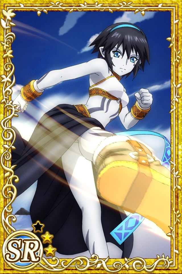 00s 1girl bare_shoulders black_hair blue_eyes celsius celsius_(tales) colored_skin female_focus grey_skin hairband official_art short_hair solo tales_of_(series) tales_of_symphonia tattoo