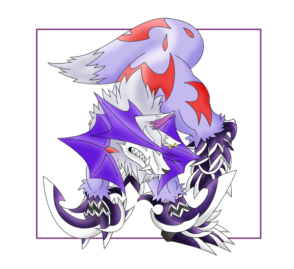claws digimon digimon_(creature) mask sangloupmon sharp_teeth solo tail teeth wings