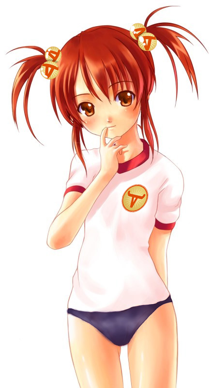 00s 1girl blush buruma coquelicot_(sakura_taisen) female_focus gym_uniform longhorn os-tan red_hair sakura_taisen sakura_taisen_iii solo third-party_edit
