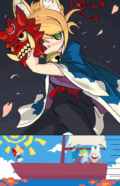 4girls 7th_dragon 7th_dragon_(series) bad_id bad_pixiv_id boat ikurakun_(7th_dragon) kate_(7th_dragon) knight_(7th_dragon) mage_(7th_dragon) mask mof momomeno_(7th_dragon) multiple_girls namuna_(7th_dragon) oekaki princess_(7th_dragon) samurai_(7th_dragon) samurai_(7th_dragon) watercraft