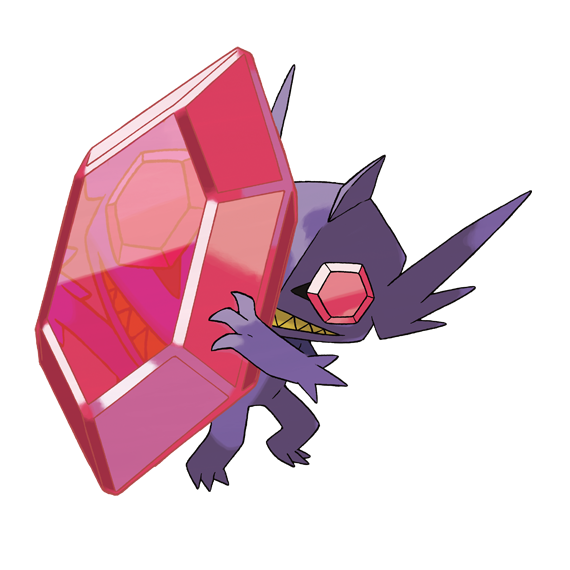 artist_request check_artist colored_teeth full_body gem gem_eyes gen_3_pokemon grin holding holding_gem mega_pokemon mega_sableye nintendo official_art pokemon pokemon_(creature) pokemon_focus pokemon_oras red_gemstone sableye smile solo sugimori_ken third-party_source transparent_background yellow_teeth
