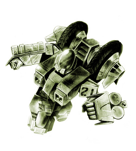 1boy aiming aiming_at_viewer ariaxy armor clenched_hands commentary concept_art damaged dirty english_commentary flying kikou_souseiki_mospeada mecha mecha_focus missile missile_pod monochrome mospeada mospeada_(mecha) photoshop_(medium) portrait power_armor realistic ride_armor robot robotech sketch soldier solo stick_bernard unused_tire white_background