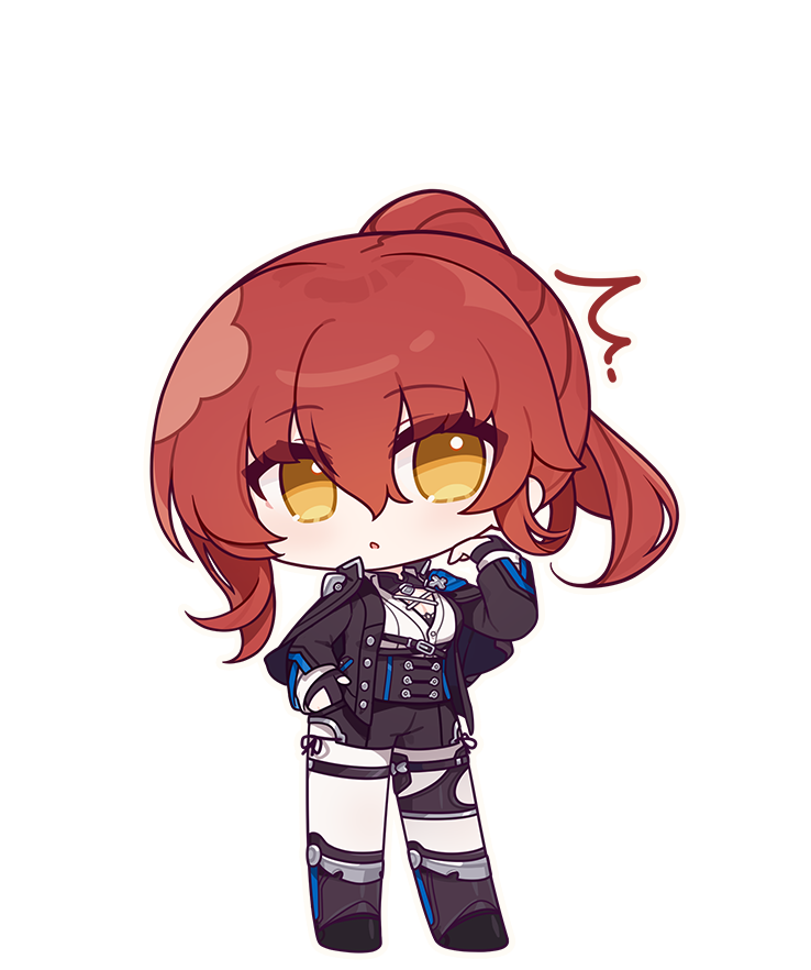 1girl black_jacket black_shorts boots chibi eta fingerless_gloves full_body gloves honkai_(series) honkai_impact_3rd jacket long_hair long_sleeves looking_at_viewer murata_himeko murata_himeko_(arctic_kriegsmesser) official_art open_mouth pantyhose ponytail shorts single_glove solo surprised third-party_source white_pantyhose yellow_eyes