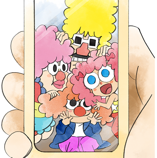 2girls 3boys big_nose blonde_hair bow cellphone facial_hair hair_bow holding holding_phone james_t jamie_t jimmy_t mama_t multiple_boys multiple_girls mustache nintendo official_art open_mouth orange_hair papa_t phone pink_hair red_nose smile sunglasses takeuchi_kou third-party_source warioware warioware:_get_it_together!