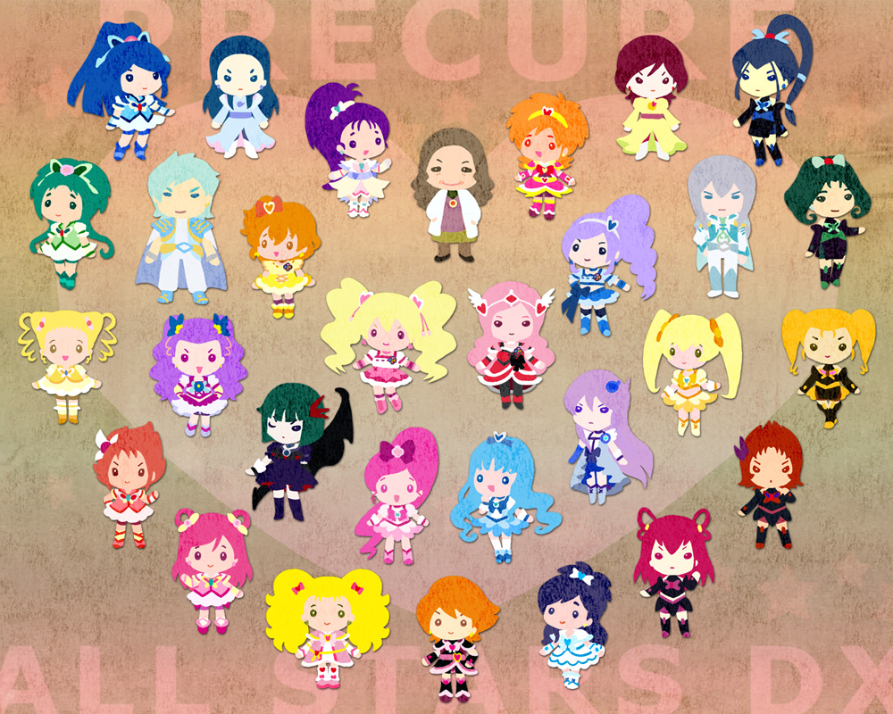 00s 10s 6+girls akimoto_komachi annotated aono_miki beige_background brooch brown_background chibi cone_hair_bun copyright_name crossover cure_aqua cure_black cure_bloom cure_egret cure_lemonade cure_marine cure_mint cure_moonlight cure_passion cure_peach cure_pine cure_rouge cure_sunshine cure_white dark_aqua dark_cure_(yes!_precure_5) dark_dream dark_lemonade dark_mint dark_precure dark_rouge english_text everyone flat_color fresh_precure! full_body futari_wa_precure futari_wa_precure_max_heart futari_wa_precure_splash_star hair_bun half_updo hanasaki_kaoruko hanasaki_tsubomi heart heart_brooch heartcatch_precure! higashi_setsuna hyuuga_saki jewelry kasugano_urara_(yes!_precure_5) kiryuu_kaoru kiryuu_michiru kujou_hikari kurumi_erika long_hair looking_at_viewer magical_girl milk_(yes!_precure_5) milky_rose mimino_kurumi minami_shun minazuki_karen mishou_mai misumi_nagisa momozono_love multiple_girls myoudouin_itsuki natsuki_rin nishi_hayato pantyhose pixel_art precure precure_all_stars shiny_luminous simple_background souler souler_(fresh_precure!) standing taiga_ichigo thighhighs tsukikage_yuri twintails wester wester_(fresh_precure!) wide_ponytail yamabuki_inori yes!_precure_5 yes!_precure_5_gogo! yukishiro_honoka yumehara_nozomi