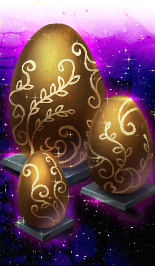 beppu_mitsunaka chocolate chocolate_lady_no_karasawagi commentary egg fate/grand_order fate_(series) food food_art food_focus glowing no_humans official_art purple_background sparkle still_life third-party_source