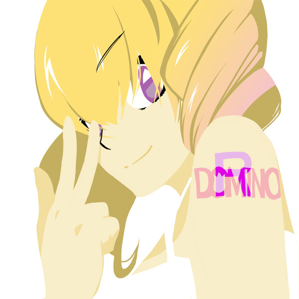 1girl bare_shoulders blonde_hair camisole domino_(pokemon) drill_hair hair_between_eyes hand_up looking_at_viewer nintendo pokemon pokemon_(anime) pokemon_(classic_anime) purple_eyes smile spaghetti_strap team_rocket twintails upper_body white_background white_camisole