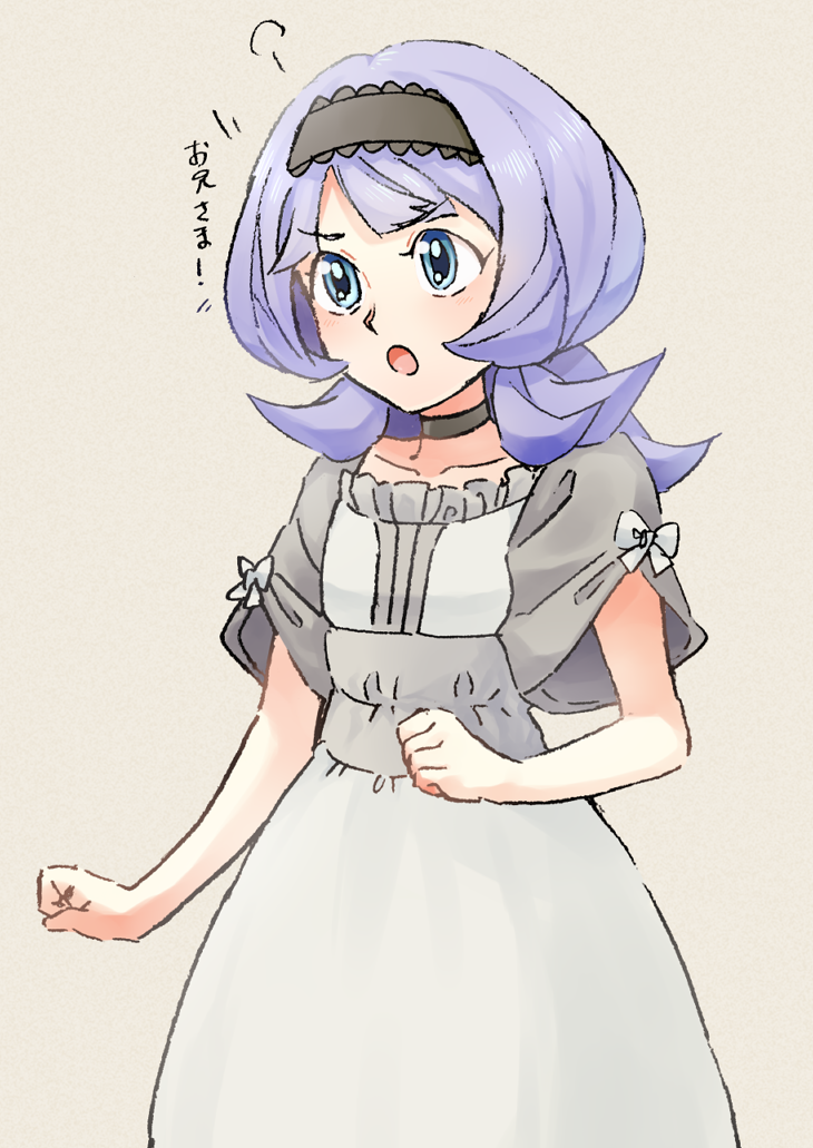 1girl almiria_bauduin blue_eyes dress female_focus gundam gundam_tekketsu_no_orphans hairband long_hair purple_hair shigemitsu_jun solo