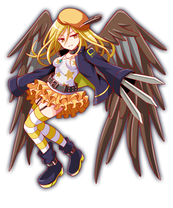 1girl amulet anime_coloring anklet aqua_gemstone artist_request belt belt_boots belt_buckle belt_collar beret black_belt black_boots black_collar black_feathers black_garter_straps black_sleeve_cuffs black_sleeves black_straps boots breasts brown_feathers brown_wings buckle closed_mouth collar crash_fever dot_nose eyelashes feathered_wings feathers frilled_skirt frills full_body game_cg garter_straps hair_between_eyes hat hat_feather high_collar horizontal-striped_thighhighs horus_(crash_fever) jacket jewelry layered_skirt leather leather_jacket long_hair looking_at_viewer medium_breasts miniskirt necklace number_print numbered official_art orange_hat orange_skirt outline print_shirt print_sleeves punk red_outline shirt simple_background skirt sleeve_cuffs sleeves_past_fingers sleeves_past_wrists smile solo square square_print star_(symbol) star_print straight_hair streetwear striped_clothes striped_thighhighs tachi-e teardrop-shaped_gem teeth thighhighs third-party_source transparent_background two-sided_fabric two-sided_jacket two-tone_wings very_long_sleeves weapon white_shirt white_thighhighs wings yellow_eyes yellow_thighhighs