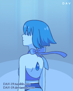 1girl animated animated_gif blue_hair blue_skin bow closed_mouth colored_skin crop_top dav-19 gem gem_(steven_universe) homeworld_gem_uniform lapis_lazuli_(gemstone) lapis_lazuli_(steven_universe) lapis_lazuli_mirror_(steven_universe) lowres mirror shirt short_hair solo steven_universe