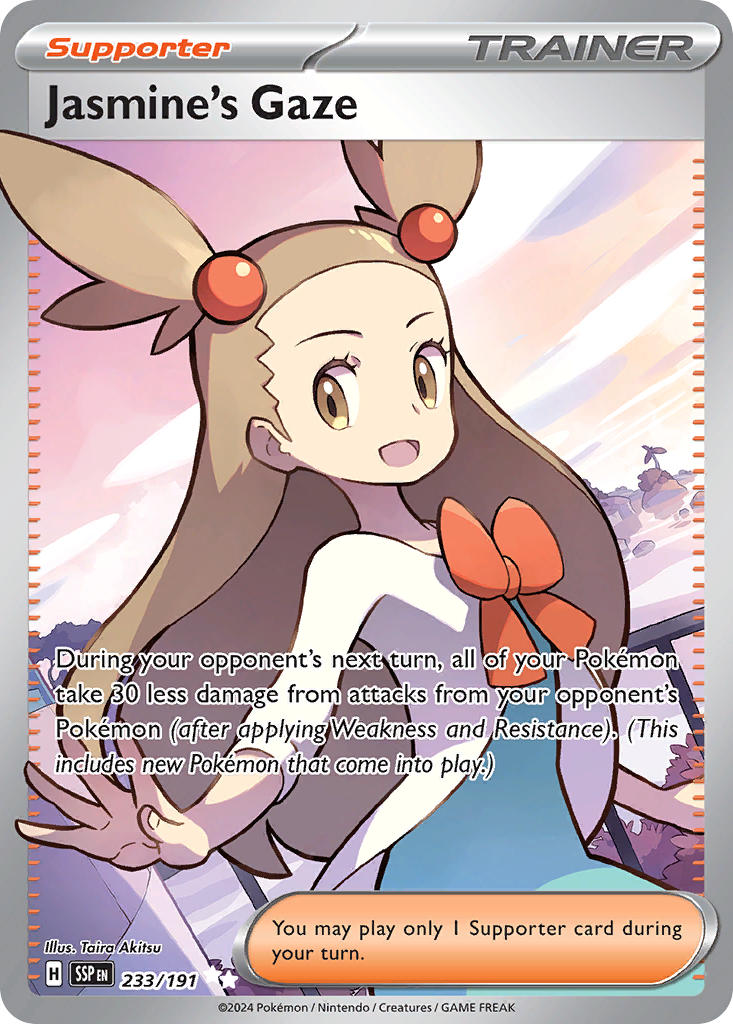 1girl :d akitsu_taira artist_name bow brown_eyes brown_hair card_(medium) character_name cloud company_name copyright_name copyright_notice english_text eyelashes hair_bobbles hair_ornament jasmine_(pokemon) long_hair nintendo official_art open_mouth outdoors pokemon pokemon_card pokemon_hgss pokemon_tcg railing red_bow sky smile third-party_source trading_card twintails