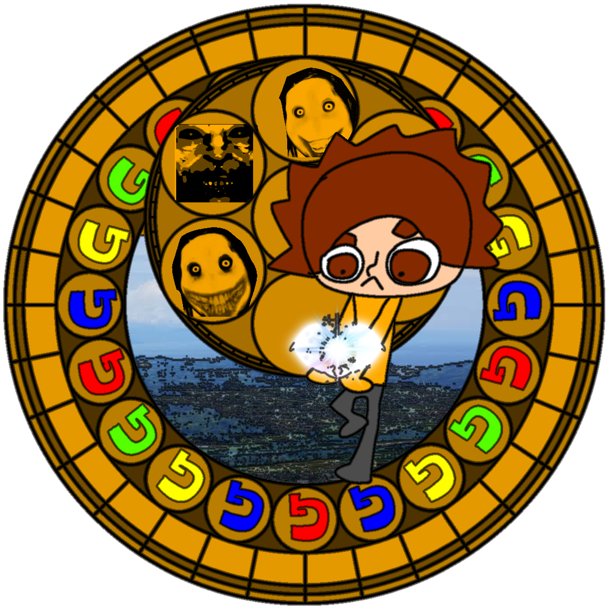 4boys aanosuke brown_hair creepypasta dive_to_the_heart google highres jeff_the_killer kingdom_hearts mr.akanosuke mr.akanosuke_(character) multiple_boys original transparent_background