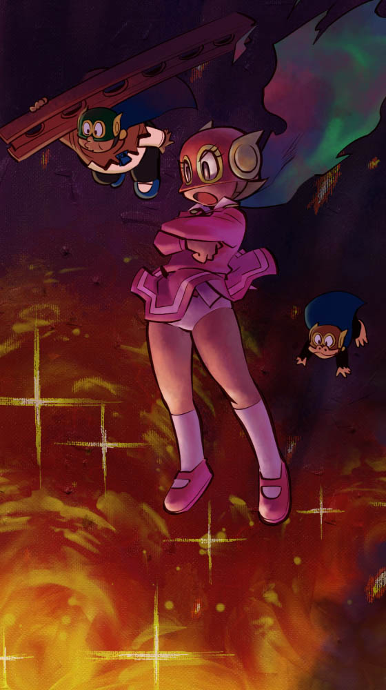 1boy 1girl animal badge booby_(perman) cape clothes_lift crossed_arms fire gunbuster_pose helmet hoshino_sumire mary_janes mask ooyama_houzen open_mouth paako paayan panties pantyshot parody perman perman_(series) perman_2 ramb_chop shoes skirt skirt_lift smoke superhero_costume top_wo_nerae! top_wo_nerae!_(series) top_wo_nerae_2! underwear upskirt white_panties wind wind_lift