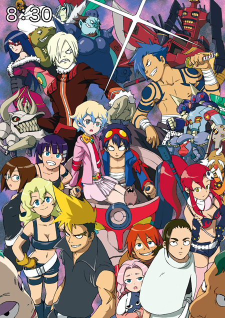 00s 6+boys 6+girls adiane ainzer clock clockshow cytomander dai-gurren darry_adai dayakka everyone gimmy_adai guame kamina_(ttgl) kidd_knuckle kinon_bachika kittan_bachika kiyal_bachika kiyoh_bachika lagann leeron_littner lordgenome moshogun multiple_boys multiple_girls nia_teppelin rossiu_adai simon_(ttgl) sozoshin tengen_toppa_gurren_lagann thighhighs thymilph twin_boukun viral_(ttgl) yoko_littner