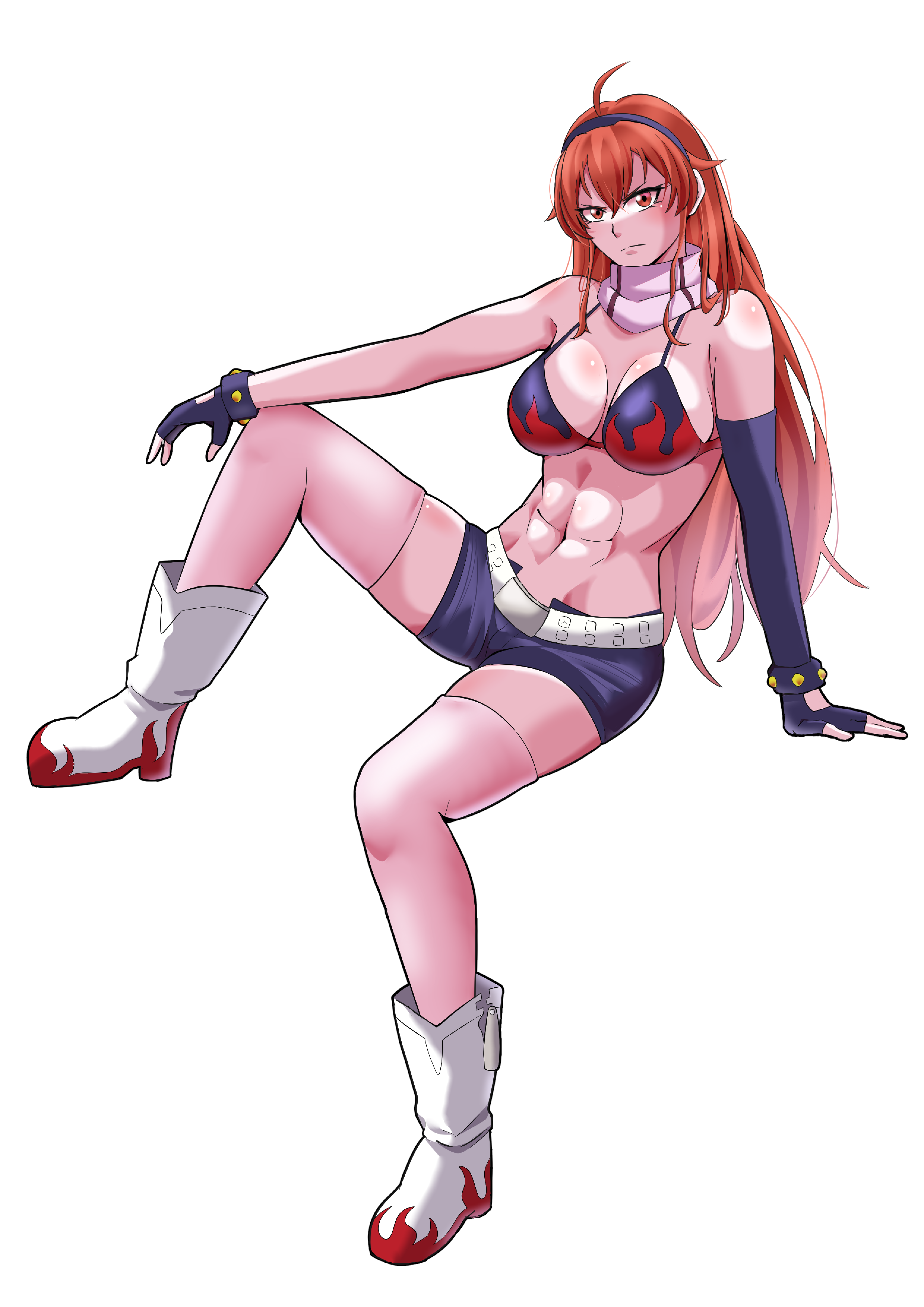 absurdres breasts cosplay eris_greyrat highres large_breasts long_hair mushoku_tensei solo tengen_toppa_gurren_lagann yoko_littner_(cosplay)
