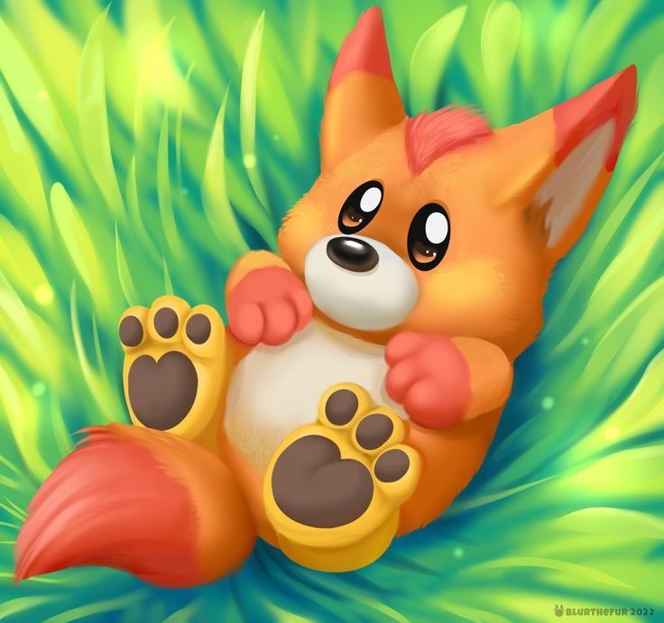 2022 artist_name awoofy blurthefur brown_eyes creature creature_focus dog kirby_(series) light_particles lying nintendo no_humans on_back on_grass pawpads third-party_source watermark