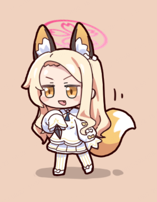 1girl :d animal_ear_fluff animal_ears blue_archive blush_stickers bow chibi chibi_only commentary cosplay dress extra_ears fang forehead fox_ears fox_girl fox_tail frilled_dress frills full_body halo holding holding_kunai holding_weapon izuna_(blue_archive) kunai looking_at_viewer motion_lines needle_(574187457) ninja open_mouth orange_background pantyhose parted_bangs pink_halo sailor_collar school_uniform seia_(blue_archive) seia_(blue_archive)_(cosplay) serafuku simple_background sleeve_bow sleeves_past_fingers sleeves_past_wrists smile smug solo standing striped_clothes striped_pantyhose tail v-shaped_eyebrows vertical-striped_clothes vertical-striped_pantyhose weapon white_bow white_dress white_pantyhose white_sailor_collar yellow_eyes