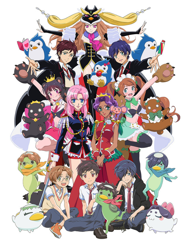 5boys 5girls 6+girls :d animal_ears animal_hands apple artist_request bandana bear bear_ears bear_paws bird black_hair black_legwear blazer blue_eyes blue_hair book boots bow breasts brown_hair chu_chu_(shoujo_kakumei_utena) cleavage collared_shirt creator_connection crossover crown dark_skin detached_collar dual_persona epaulettes fang food fruit glasses gloves green_eyes hair_over_one_eye hat himemiya_anthy jacket jinnai_enta kappa keppi kuji_toi maid_headdress mawaru_penguindrum medium_breasts monkey multiple_boys multiple_crossover multiple_girls necktie official_art open_mouth orange_bandana pants paw_gloves penguin penguin_1-gou penguin_2-gou penguin_3-gou pink_eyes pink_hair princess_of_the_crystal purple_hair red_bandana red_eyes round_eyewear sarazanmai school_uniform shirt shorts shoujo_kakumei_utena showgirl_skirt sitting skirt sleeves_rolled_up smile socks standing standing_on_one_leg sweater_vest sword takakura_himari takakura_kanba takakura_shouma tenjou_utena thigh_boots thighhighs twintails v-neck vest waistcoat weapon yasaka_kazuki yuri_kuma_arashi yurigasaki_lulu yurishiro_ginko