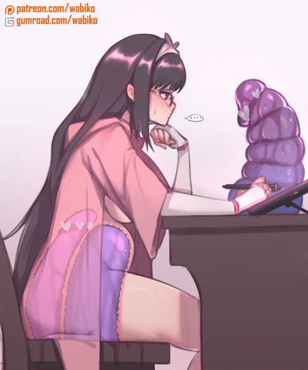 ... 1girl anal anal_object_insertion black_hair blush breasts casual_nudity censored chair cowboy_shot deep_insertion desk dildo dildo_reveal dildo_riding double_insertion double_penetration dress elbow_gloves fate/grand_order fate_(series) female_focus female_masturbation fingerless_gloves from_side glasses gloves gown gradient_background graphic_tablet hairband head_rest heart heart_censor huge_dildo indoors large_insertion long_hair masturbation medium_breasts multiple_insertions naked_gown object_insertion osakabehime_(fate) pointless_censoring pussy_juice pussy_juice_trail sex_toy short_sleeves sideboob sidelocks simple_background sitting sitting_on_dildo solo speech_bubble spoken_ellipsis stomach_bulge stylus sweat sweatdrop vaginal vaginal_object_insertion very_long_hair wabiko1126 wide_sleeves x-ray
