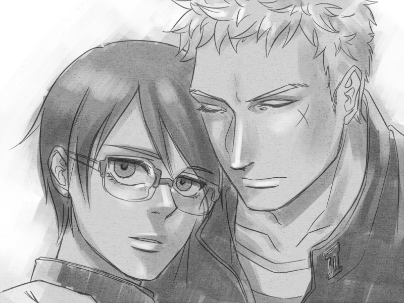 2boys bixuehuangsha closed_eyes closed_mouth couple cross_scar facial_scar gakuran glasses greyscale head_on_another&#039;s_shoulder kawabuchi_sentarou looking_at_viewer male_focus monochrome multiple_boys nishimi_kaoru portrait sakamichi_no_apollon scar scar_on_cheek scar_on_face school_uniform short_hair smile yaoi