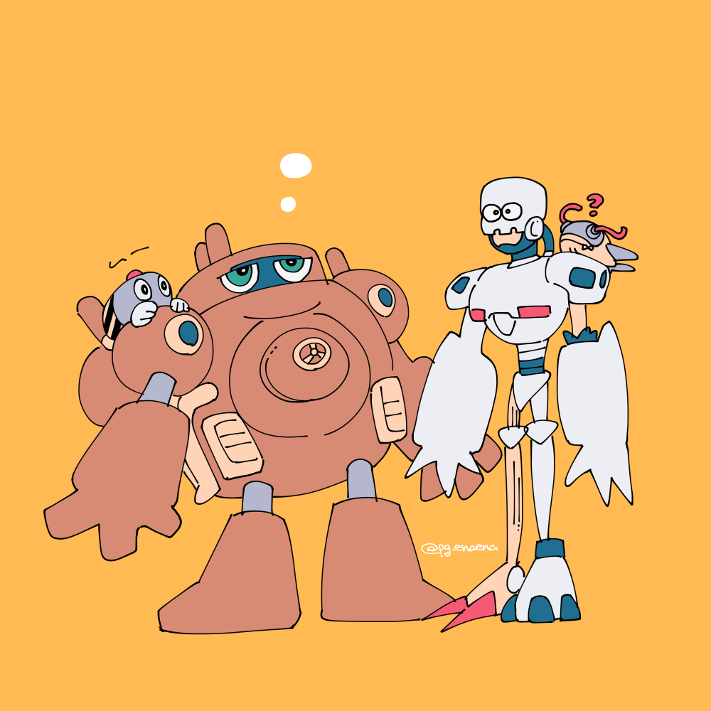 andromon armor claws digimon digimon_(creature) green_eyes guardromon missile ?