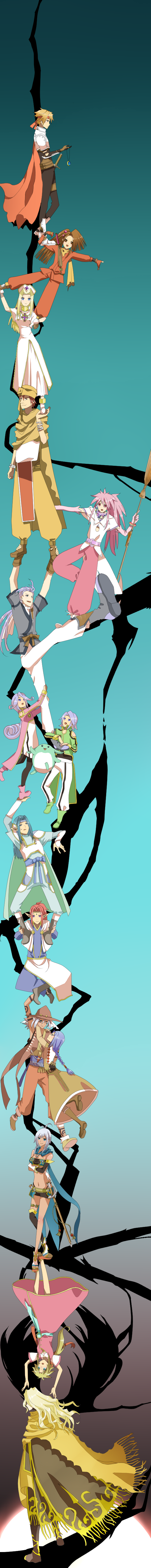 6+boys 6+girls absurdres ahoge arche_klein armor bare_shoulders belt blonde_hair blue_eyes blue_hair bodysuit boots bracelet braid brambert_milene breasts broom brown_hair cape chester_burklight claus_f._lester cleavage cloak coat creature cress_albane dark_skin dhaos dio_(tales) dress durarara!! elbow_gloves elf fingerless_gloves fujibayashi_suzu gloves grey_hair hat headband highres jewelry kuruuru long_hair long_image lundgrom mel_(tales) midriff milard_rune mint_adenade multiple_boys multiple_girls navel necklace nurse_cap open_mouth pants pantyhose pink_eyes pink_hair pointy_ears ponytail purple_eyes red_hair ribbon ring rondorine_e._effenberg scarf shoes short_hair shoulder_pads sword tales_of_(series) tales_of_phantasia tales_of_phantasia:_narikiri_dungeon tales_of_phantasia:_narikiri_dungeon_x tall_image tattoo thighhighs tornix_d._morrison trinicus_d._morrison trust_me_(durarara!!) vest weapon winona_pickford