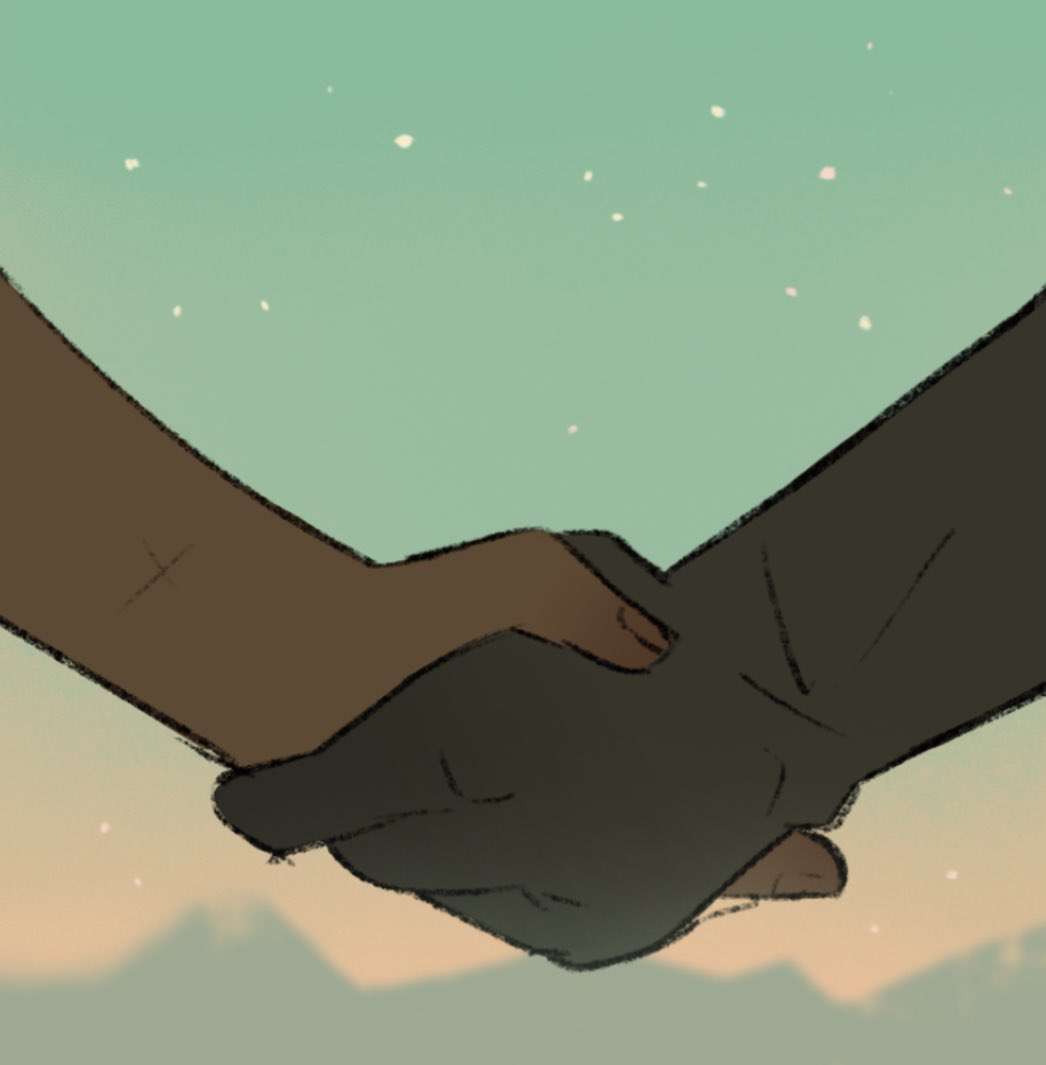 2girls amphibia anne_boonchuy close-up gloves hand_focus holding_hands hsffff4444 multiple_girls night night_sky out_of_frame sasha_waybright sky star_(sky)
