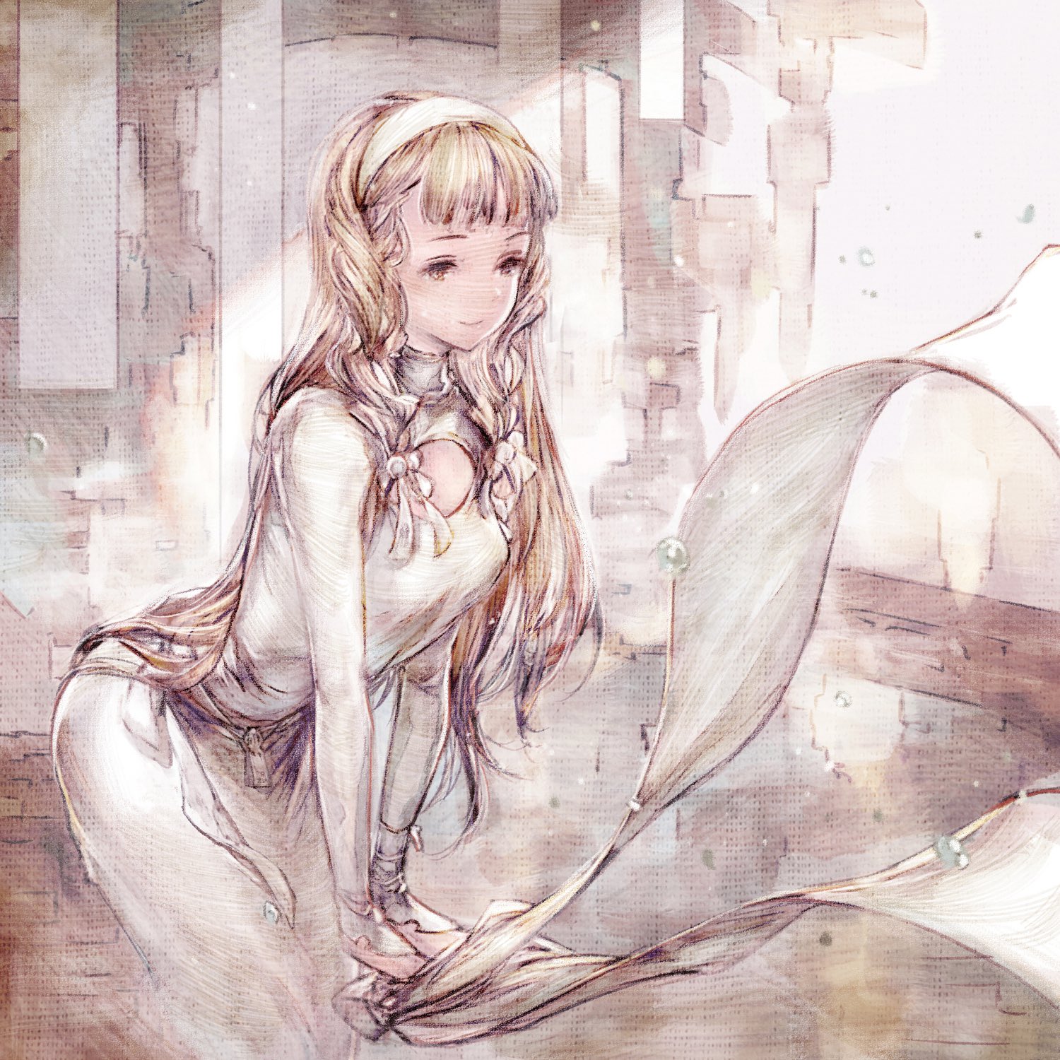 1girl breasts character_request closed_mouth highres kazama_raita long_hair maquia smile solo very_long_hair