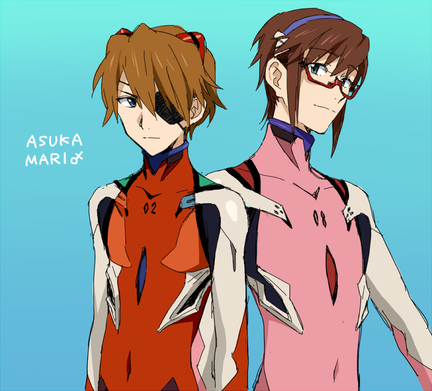 10s 2boys blue_eyes brown_hair evangelion:_3.0_you_can_(not)_redo eyepatch genderswap genderswap_(ftm) image_sample makinami_mari_illustrious md5_mismatch mecha_pilot_suit mosako multiple_boys neon_genesis_evangelion pixiv_sample plugsuit_(evangelion) rebuild_of_evangelion short_hair smile souryuu_asuka_langley