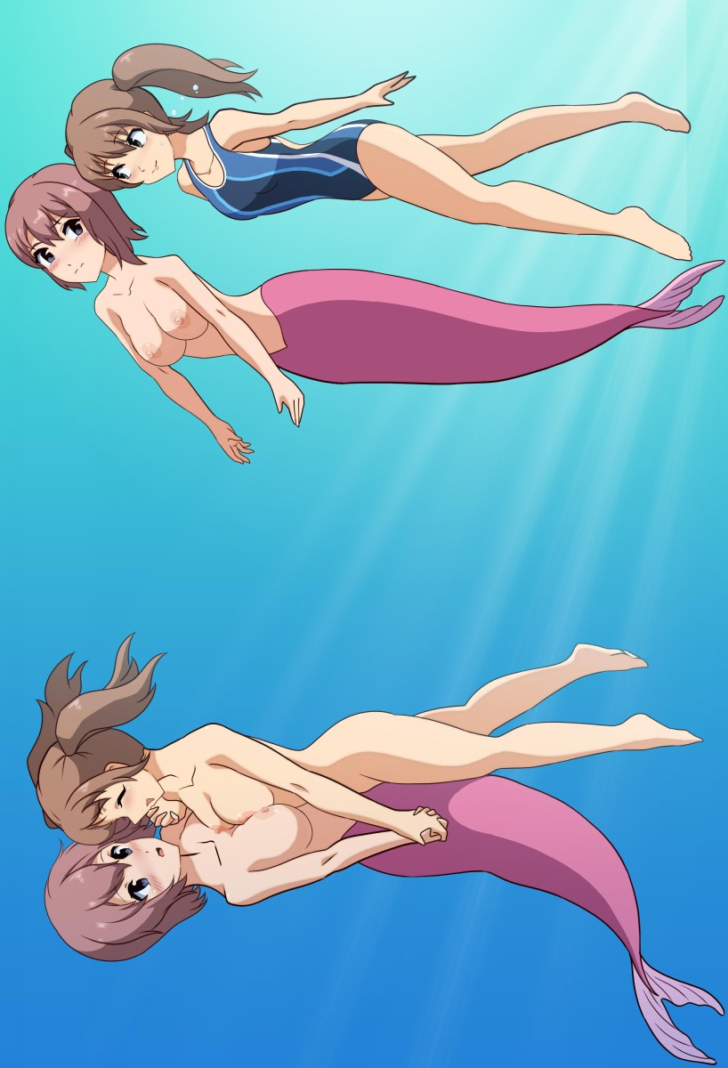 2girls breasts eiyuu_densetsu falcom fran_seeker highres incest mermaid monster_girl multiple_girls noel_seeker nude siblings sisters yuri zero_no_kiseki