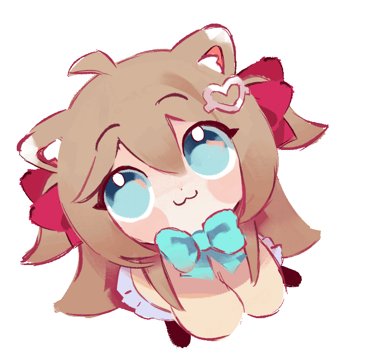 1girl :3 ahoge animal_ear_fluff animal_ears animated animated_gif aqua_bow aqua_bowtie blinking blue_eyes blue_skirt blush_stickers bow bowtie brown_hair cardigan cat_ears chibi chibi_only closed_mouth commentary dot_nose from_above hair_between_eyes hair_ribbon indie_virtual_youtuber live2d long_hair long_sleeves looking_at_viewer looking_up neuro-sama pasharuu puffy_long_sleeves puffy_sleeves red_ribbon ribbon skirt solo swaying transparent_background two_side_up virtual_youtuber yellow_cardigan